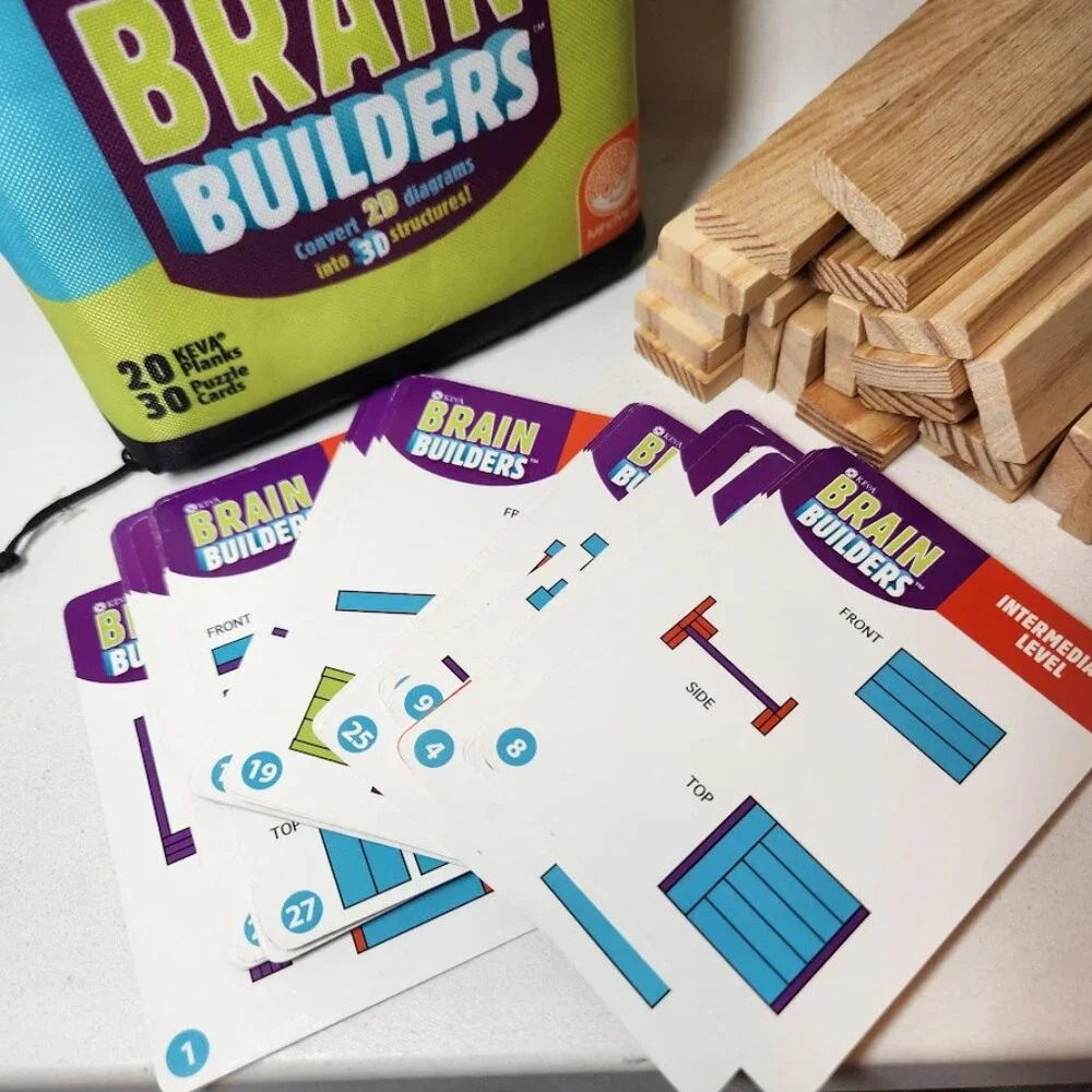 KEVA Brain Builders Puzzle Brain Teasers Challenges Logic Games Building